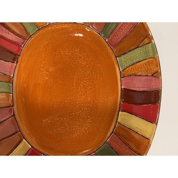 Pier 1 Wavy Stripe Bowl Soup Cereal Multicolor Stripes Embossed 9” X 8” 1 Bowl - Picture 6 of 9